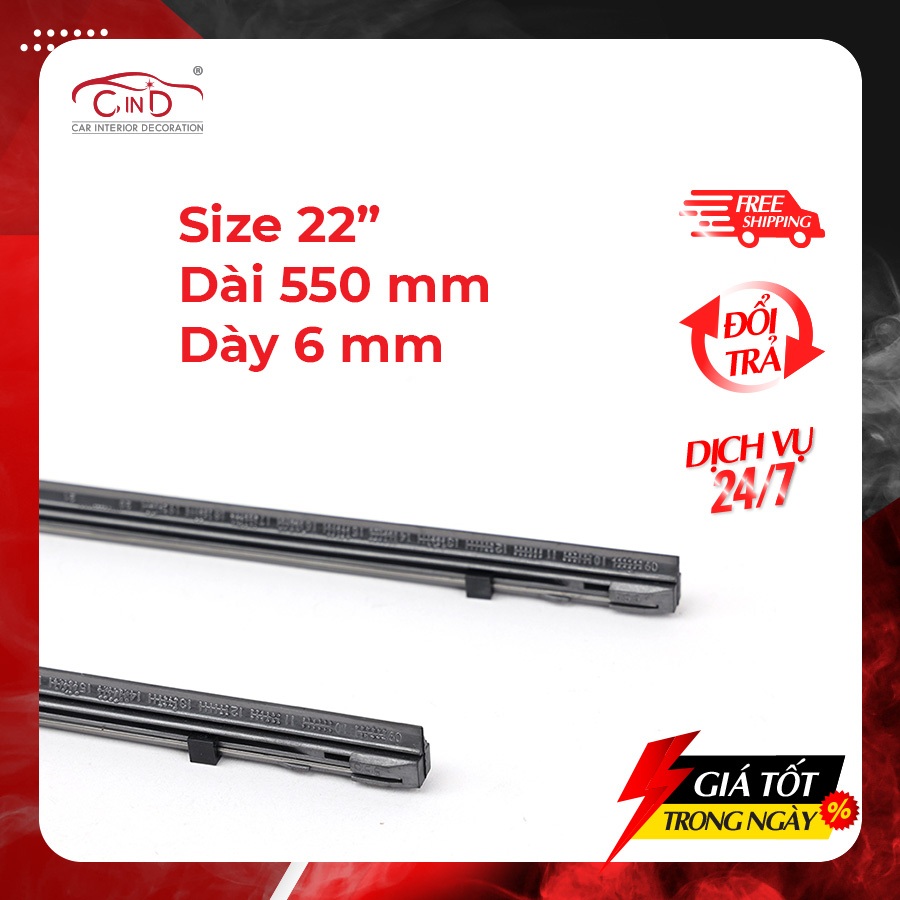 Combo 2 Lưỡi Gạt Mưa Loại A VIAIR R15 (22 Inch/550 mm)