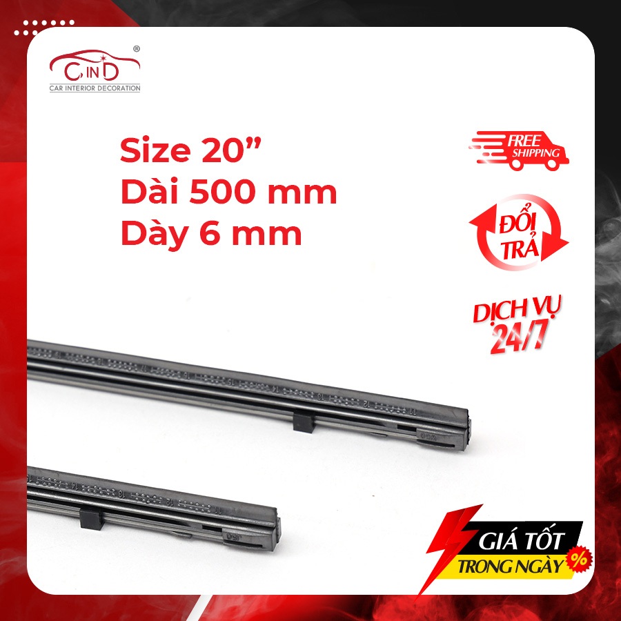 Combo 2 Lưỡi Gạt Mưa Loại A VIAIR R15 (20 Inch/500 mm)