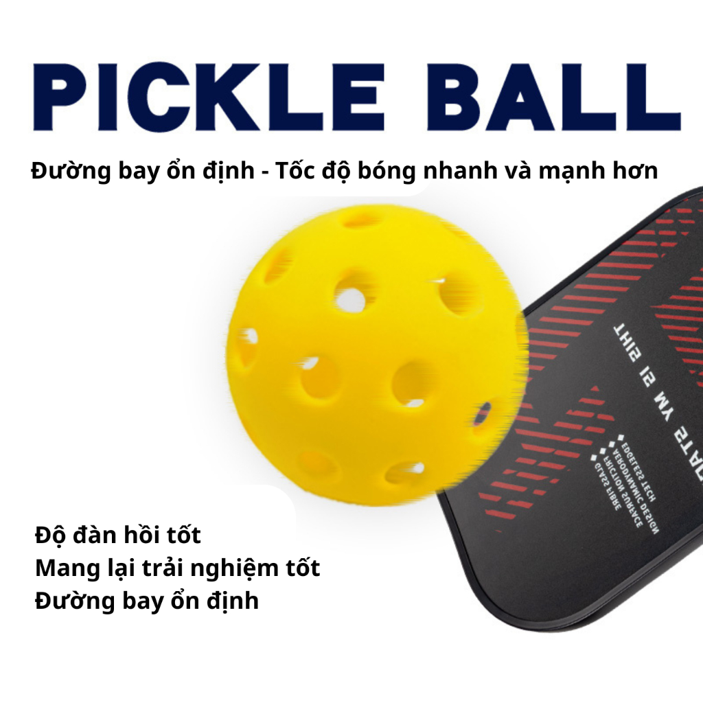 Bóng thi đấu pickleball chính hãng BEESOUL 40 lỗ ngoài trời tiêu chuẩn cao độ nảy chuẩn siêu bền BS1