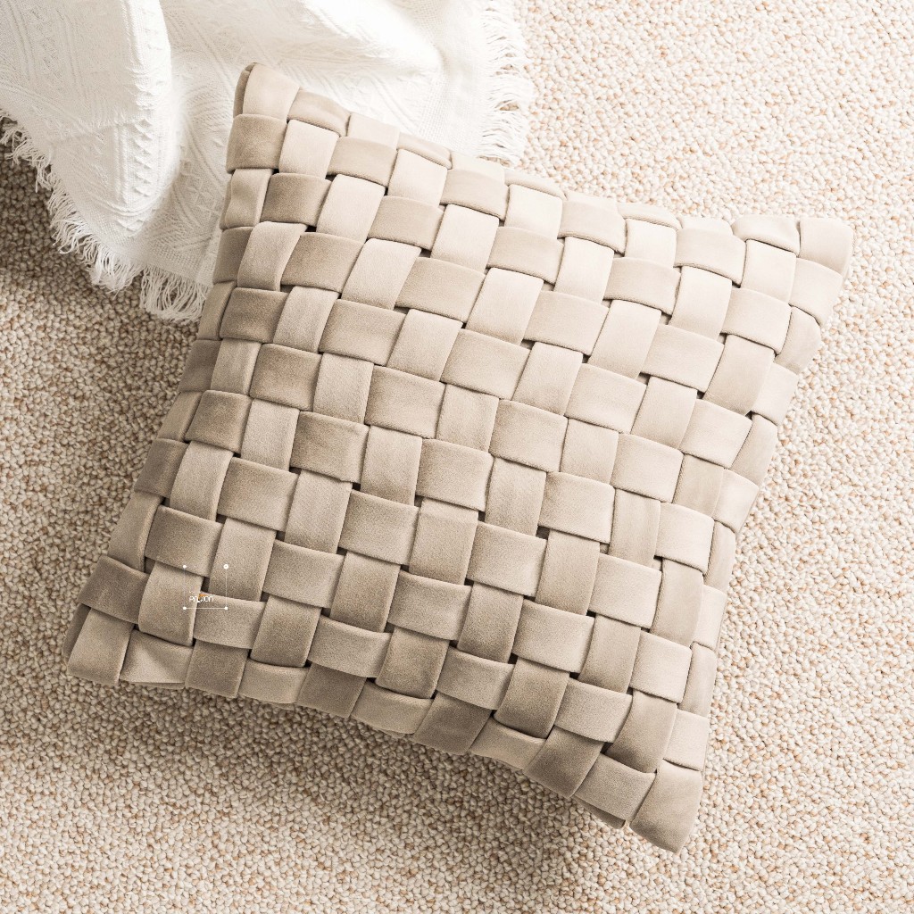 Vỏ Gối Tựa Lưng Sofa Dệt Thủ Công Cao Cấp Thiết Kế Caro Hiện Đại Sang Trọng