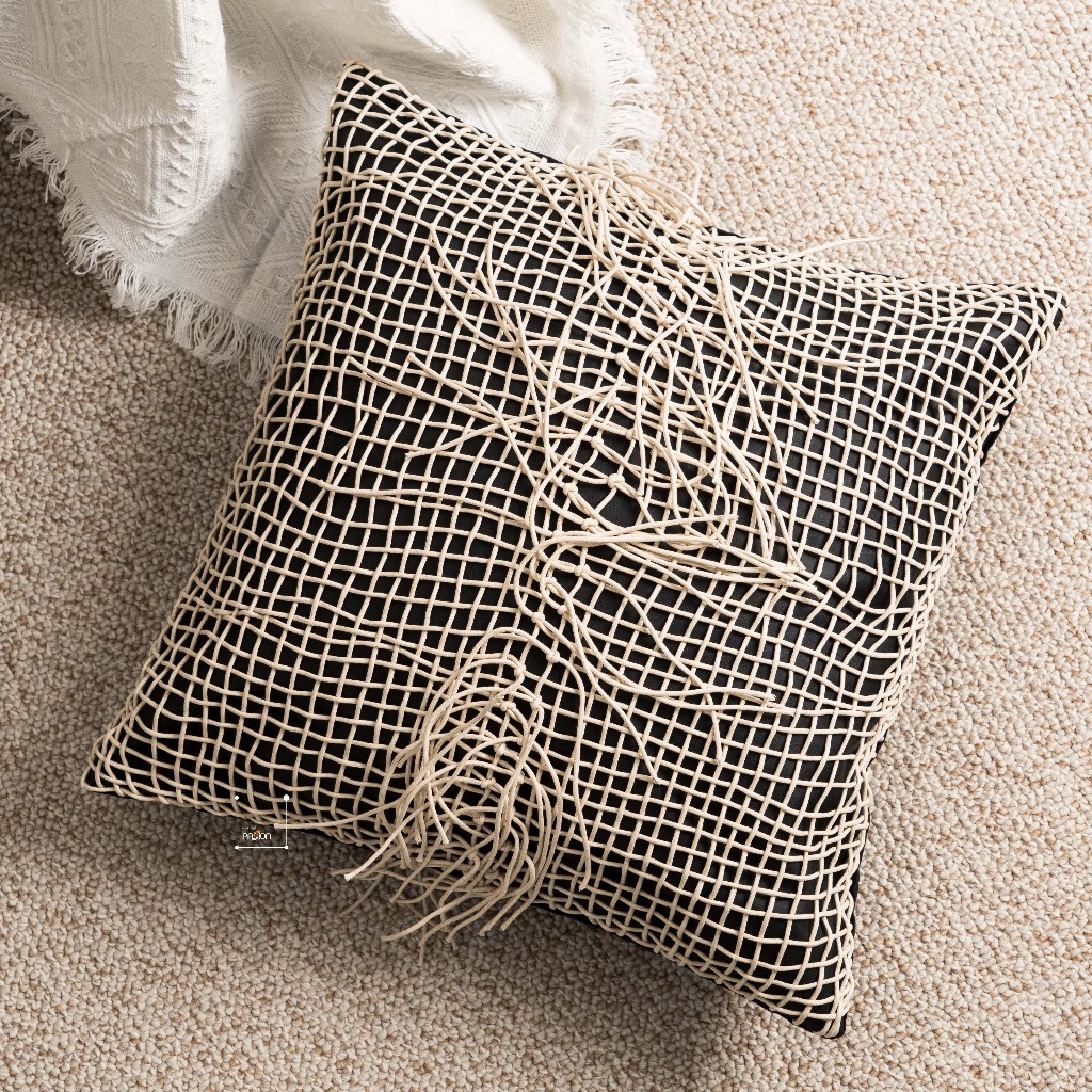 Vỏ Gối Tựa Lưng Sofa Dệt Thủ Công Cao Cấp Thiết Kế Caro Hiện Đại Sang Trọng