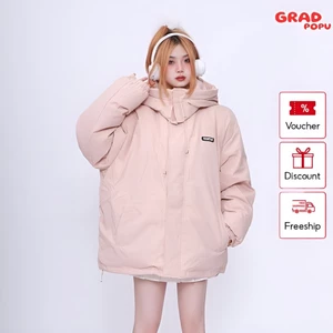 Áo phao nữ GRADPOPU PAP14 có mũ dáng rộng nhiều màu basic, áo khoác phao béo bo chun dày dặn siêu ấm