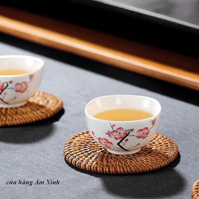 Đế kê lót ấm chén bằng mây với nhiều kích thước