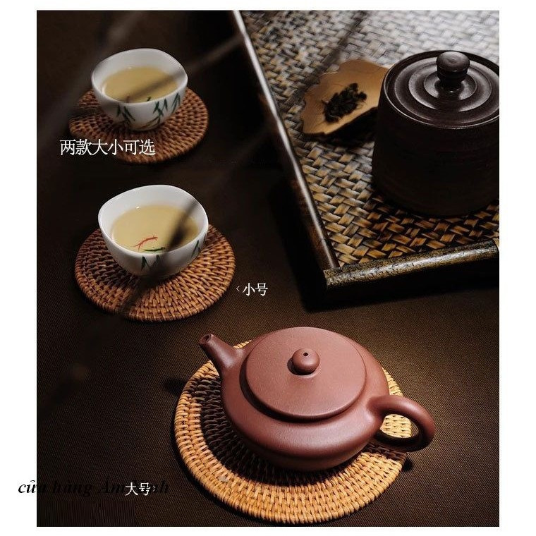 Đế kê lót ấm chén bằng mây với nhiều kích thước