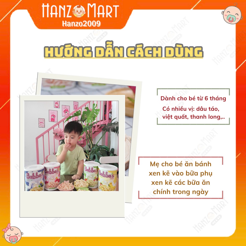 Bánh gạo ăn dặm cho bé Babba’s Baby Malaisia từ 6 tháng hanzomart