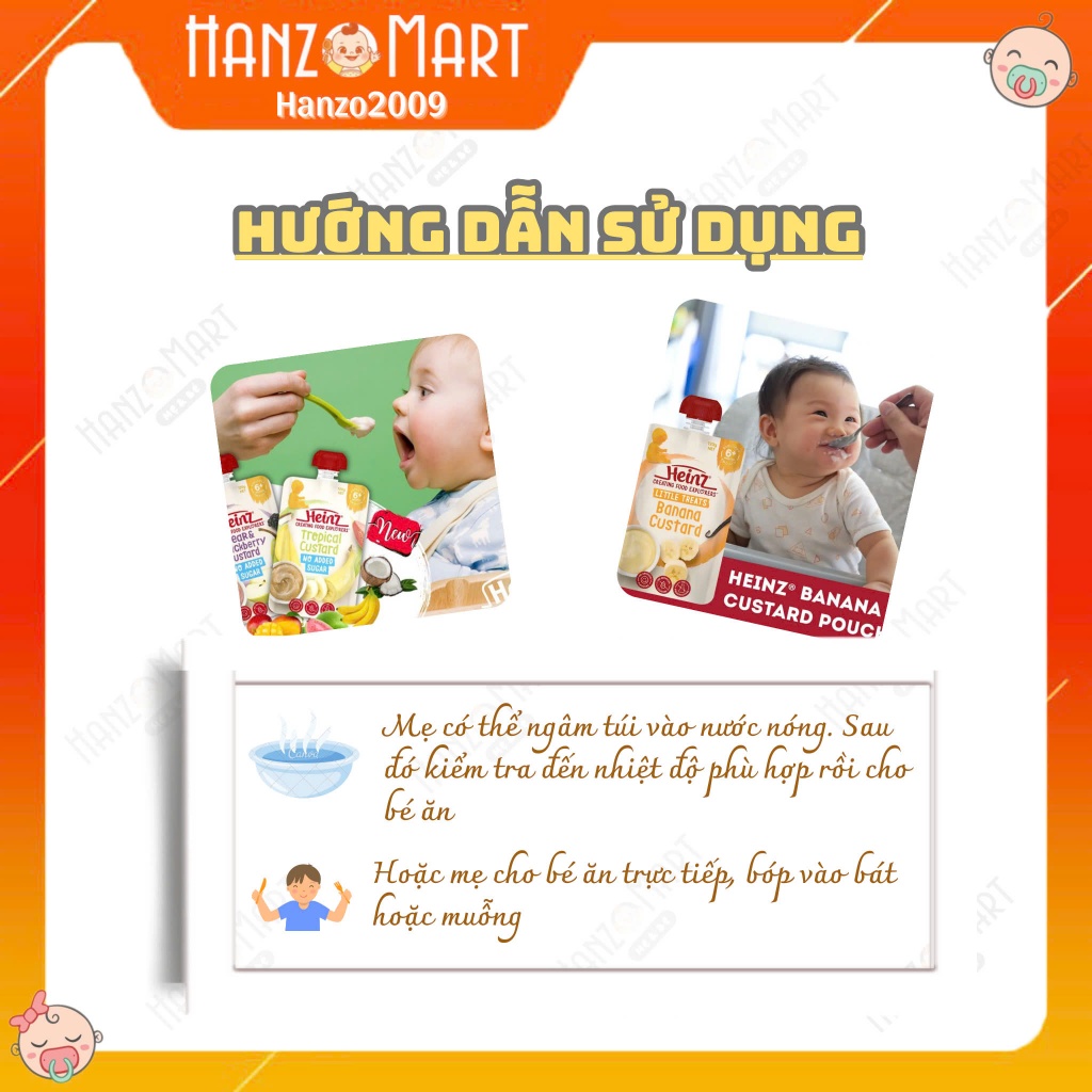 Váng Sữa Heinz Custard 120g, cho bé từ 6 tháng trở lên Úc hanzomart