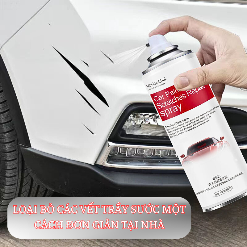 Sơn Xe Ô TÔ Màu Trắng, Đỏ, Đen, Xanh - Sơn Xịt Tay Ô Tô Xe Máy Cao Cấp - Xóa Vết Xước Xe Ô Tô
