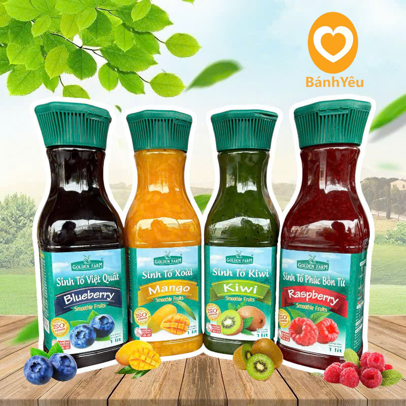 Sinh tố Golden Farm chia lẻ ( chai hoặc túi 100g Ngẫu Nhiên ) Mứt trái cây làm Panna Cotta, sữa chua túi 100g