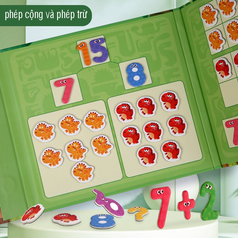 Đồ chơi trí tuệ sổ nam châm chữ cái, số Animal Alphabet Letter cho bé học số và chữ học toán có nam châm từ tính