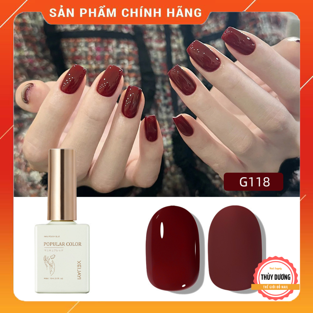 [G118] Sơn gel Xeijayi chính hãng siêu đặc màu đỏ mã G118 15ml (không ...