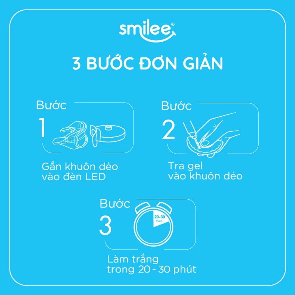 Ảnh Bộ 3 bút gel làm trắng răng Smilee dùng cùng bộ kít trắng răng Smilee Extra và Smilee Max 3