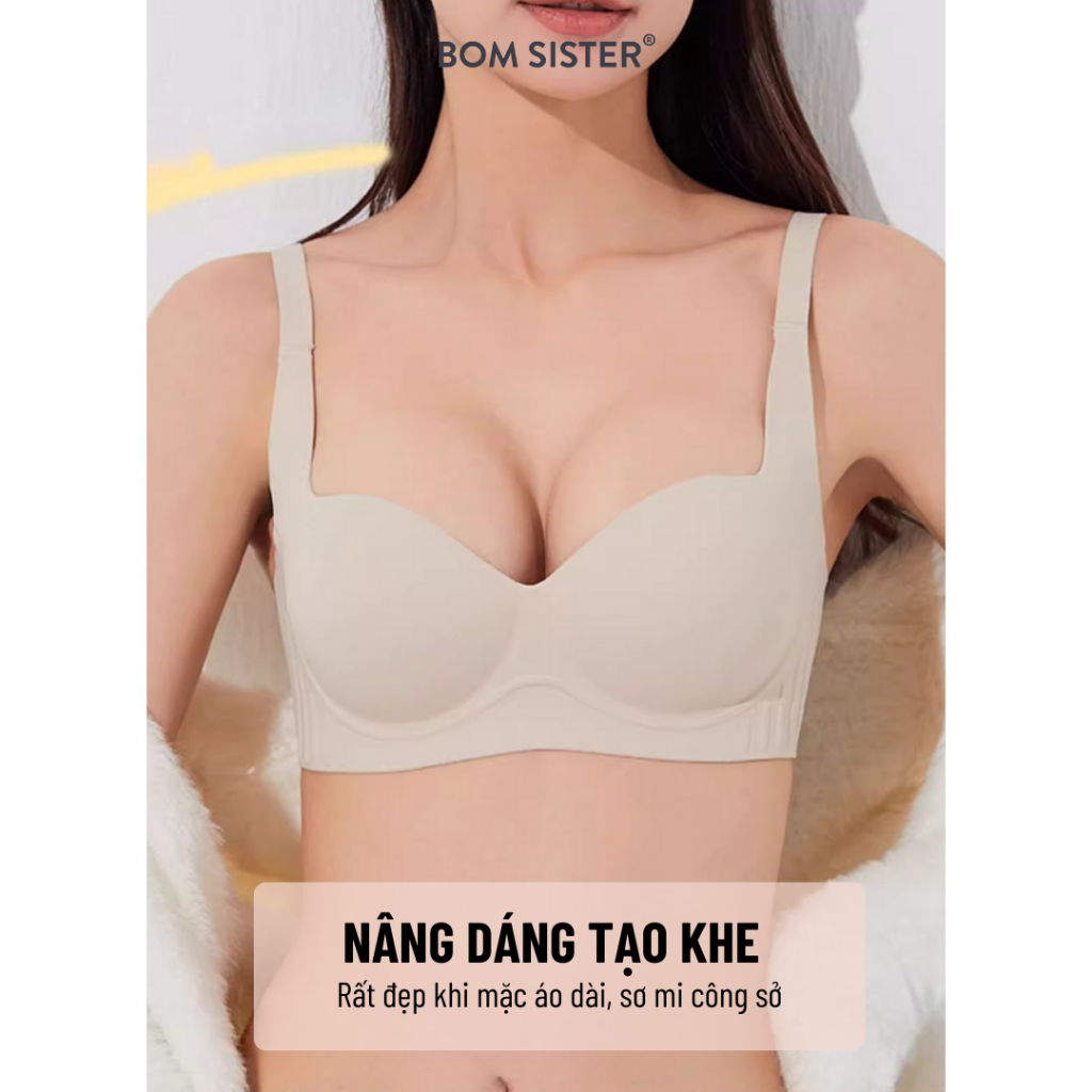 Ảnh BOM Sister x Ngọc Trinh - Áo lót học sinh, áo ngực mặc áo dài chất su không gọng mút nâng đẩy MU2506 3