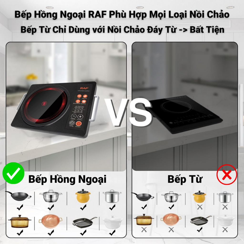 Bếp Từ, Bếp Từ Công Suất Lớn 3500w, Bếp Từ Đáy Lõm Truyền Nhiệt Gấp 2 Lần 10 Chế Độ Nấu Màn Hình LED Tiết Kiệm Điện