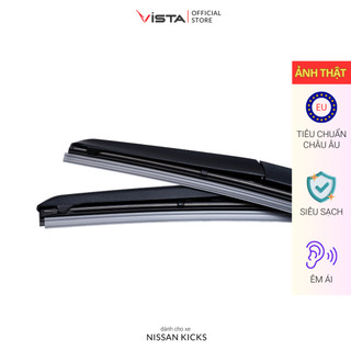 Gạt Mưa Vista 3 Khúc Cho Xe Ô Tô Nissan Kicks - Lưỡi Silicon - Tiêu Chuẩn Châu Âu - Siêu Sạch - Siêu Bền