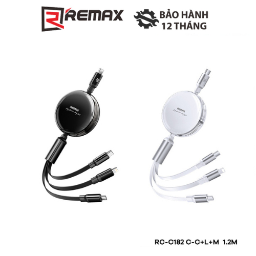 Cáp Sạc Nhanh Dây Rút Remax RC-C182 3 in 1 Max 100W dài 1m2 | Shopee ...