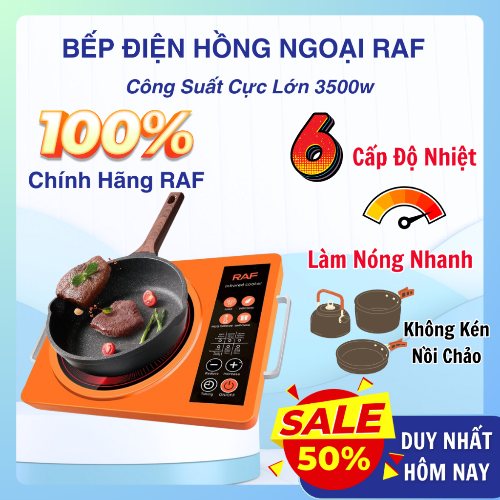 Bếp Từ Công Nghiệp, Bếp Điện Từ Công Suất Lớn 3500w, Mặt Lõm Truyền Nhiệt Tốt, 10 Chế Độ Nấu, Có Hẹn Giờ, Tiết Kiệm
