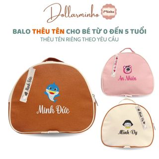 BALO HẠT DẺ THÊU TÊN CHO BÉ PHONG CÁCH HÀN QUỐC - TẶNG TAG TÊN