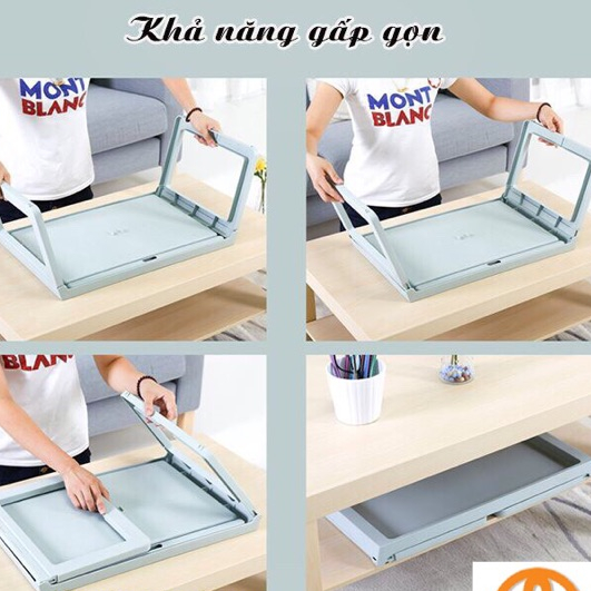 Bàn học gấp gọn tiện lợi nhựa VIỆT NHẬT có khe cắm Ipad, bàn học làm việc thông minh dễ dàng di chuyển 1833 AMIZIN