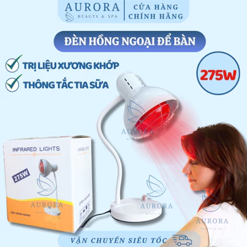 Đèn hồng ngoại mini dùng thông tắc tia sữa, trị liệu xương khớp | Đèn hồng ngoại để bàn 275W