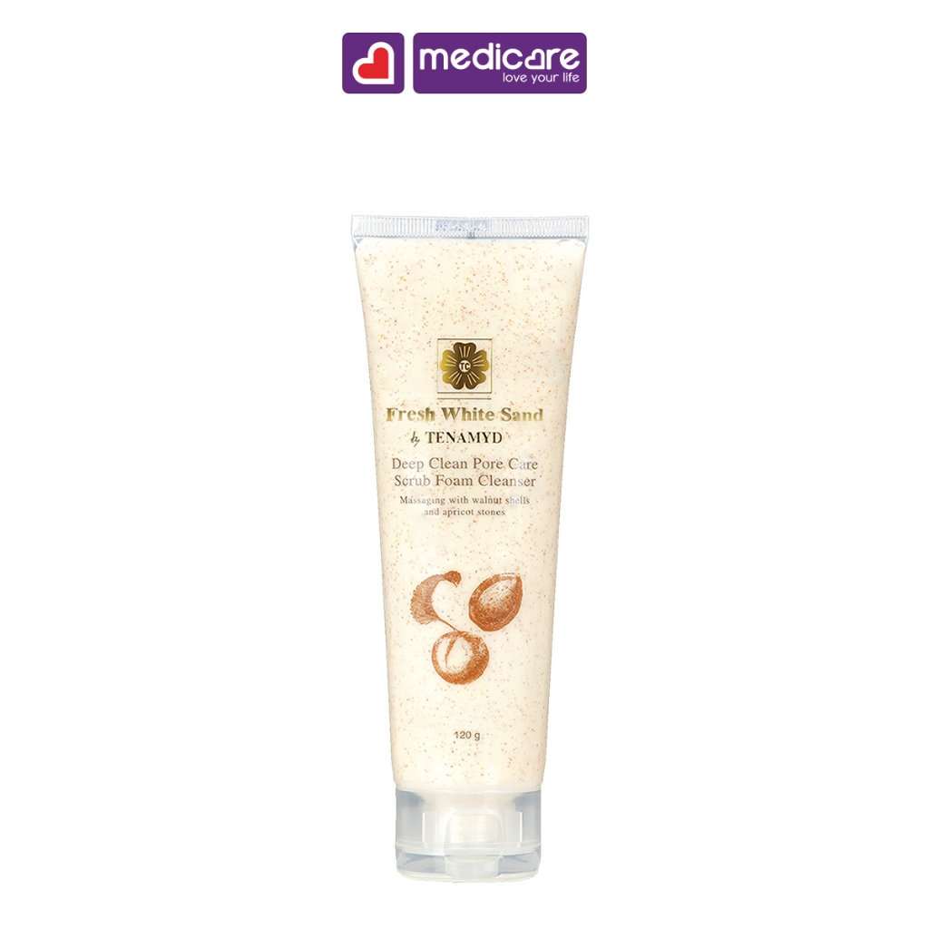 Sữa Làm Sạch Tế Bào Chết TENAMYD Fresh White Sand Exfoliating Scrub Foam 120g