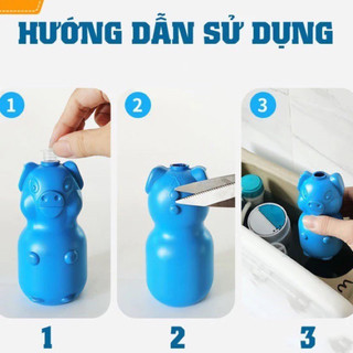 Lọ Thả Bồn Cầu Con Heo Tẩy Khử Mùi Thế Hệ Mới - Diệt Khuẩn, Tẩy Sạch Vệ Sinh Vết Bám Bẩn