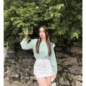 🍒 Set áo cổ sen bèo nơ đũi vân sọc + cv quần (SP014485) 🔥𝐇𝐨𝐚̉ 𝐓𝐨̂́𝐜🔥 𝐌𝐄𝐎𝐈𝐍𝐃𝐀𝐇𝐎𝐔𝐒𝐄