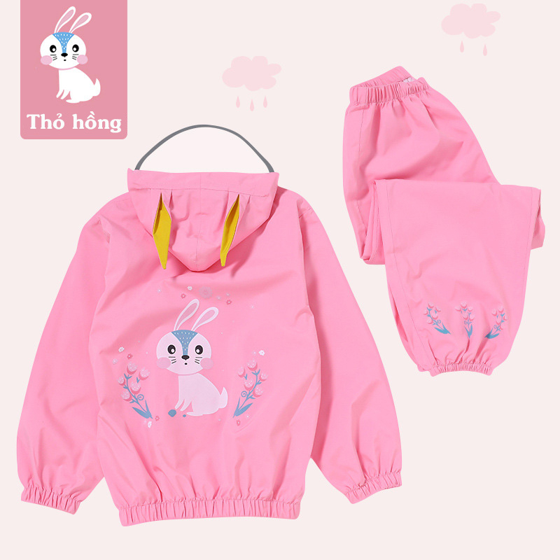 BỘ QUẦN +ÁO ĐI MƯA CAO CẤP TRẺ EM CHỐNG NƯỚC,CHẤT LIỆU AN TOÀN CHO BÉ AMB01