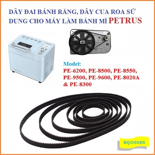 Dây đai bánh răng, dây cua roa sử dụng cho các dòng máy làm bánh mì ...