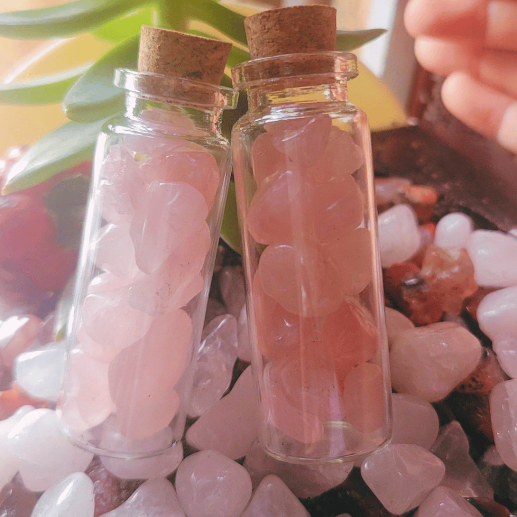 Combo 2 Lọ đá thạch anh hồng quà tặng trang trí phong thủy trợ duyên, bình an, may mắn hạnh phúc