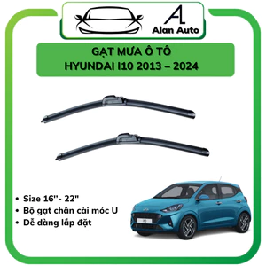 Gạt Mưa xe Huyndai i10 2013-2024, Gạt mưa Silicone theo xe. Bộ 2 cần gạt