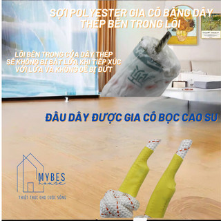 Dây thừng lõi thép chịu lực đường kính từ 10mm - 16mm dài 10m - 30m có 2 móc bằng thép dùng gia đình