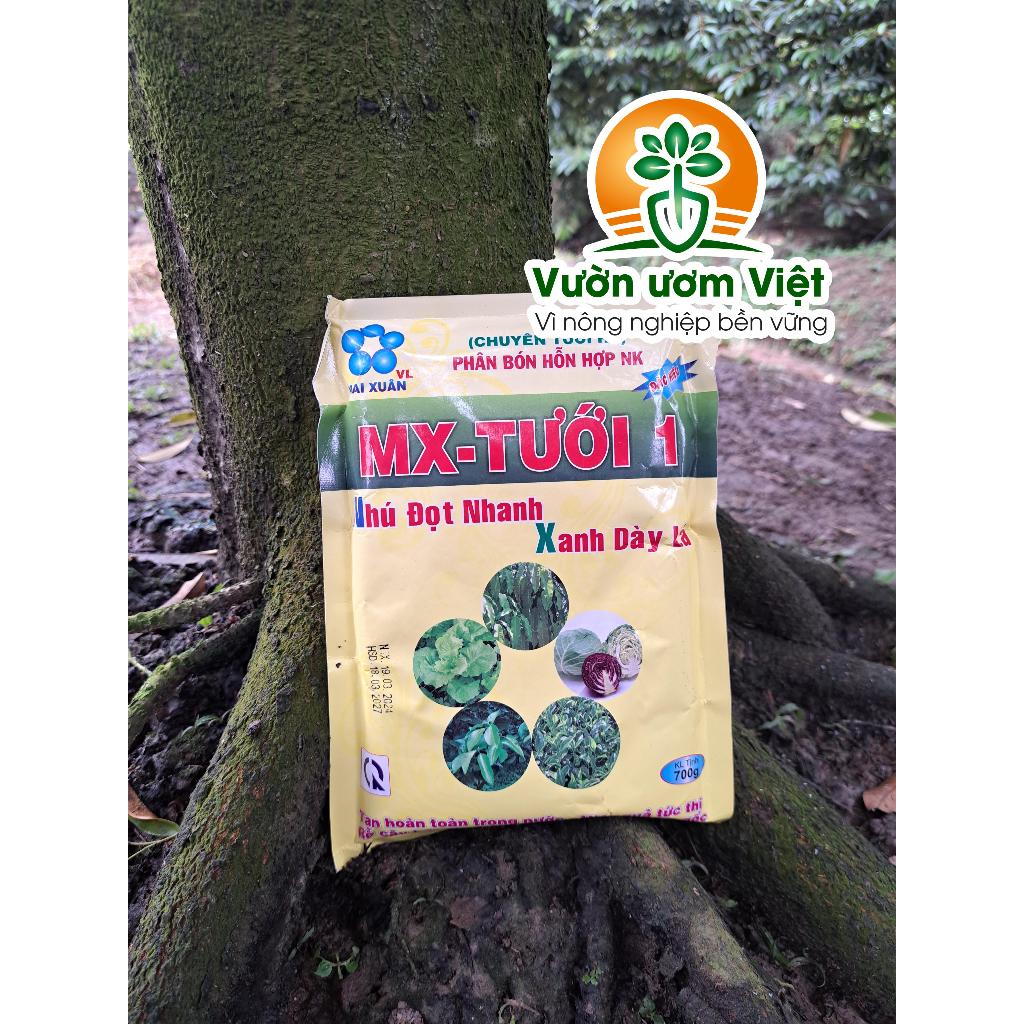 Phân bón MX Tưới 1 kích xanh lá, ra đọt non, lá dày khỏe, đề kháng cao - 700gr