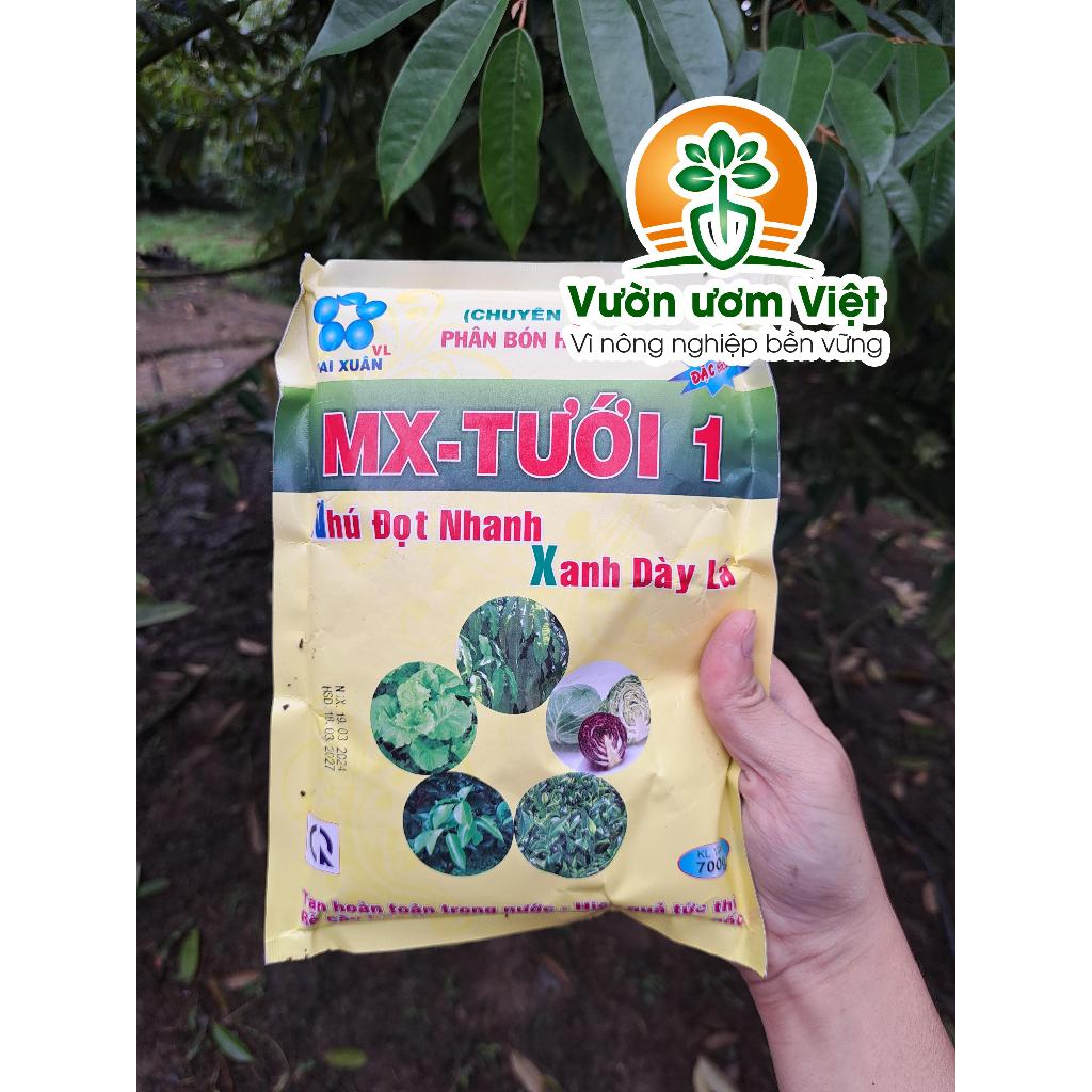 Phân bón MX Tưới 1 kích xanh lá, ra đọt non, lá dày khỏe, đề kháng cao - 700gr