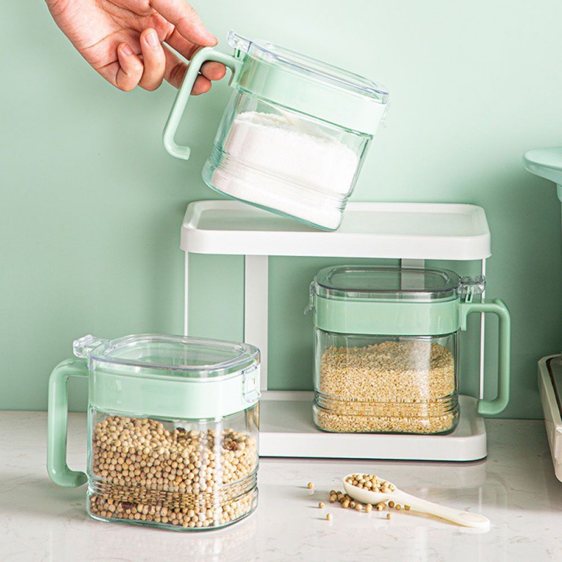 Lọ đựng gia vị nhà bếp, Hộp đựng bột canh mỳ chính, Lọ đựng gia vị kèm muỗng Chính Hãng Việt Nhật