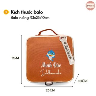 Balo TẶNG THÊU TÊN cho bé đi học phong cách Hàn Quốc (kèm dây tag thêu biệt danh cho bé)