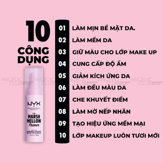 Kem Lót Nyx, Kem Lót Nền NYX Marshmellow Soothing Primer, Plump Right Back Serum + Primer.