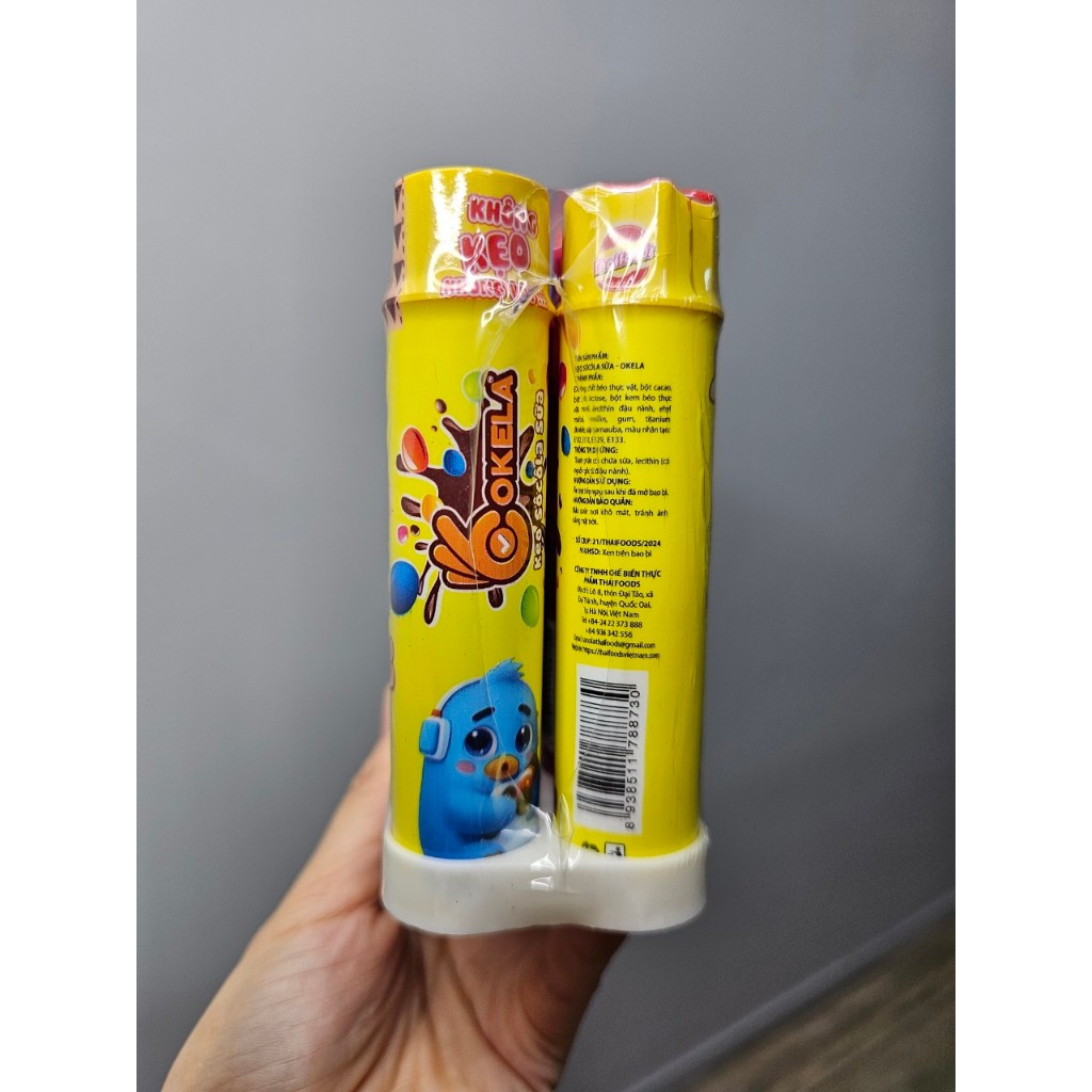 1 lốc 12 lọ socola sữa viên hạt đậu nhiều màu sắc Okela Thaifoods