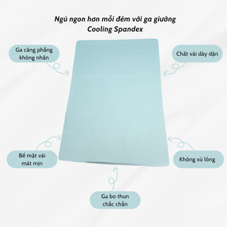 Ga 1m6x2m, ga 1m8x2m trơn màu chất liệu lụa lạnh Hân Võ Bedding mát mịn, ga bo thun. cooling Spandex, drap nệm