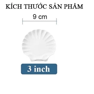 Đĩa sứ Long Phương đựng gia vị hình vỏ sò 9 cm cao cấp