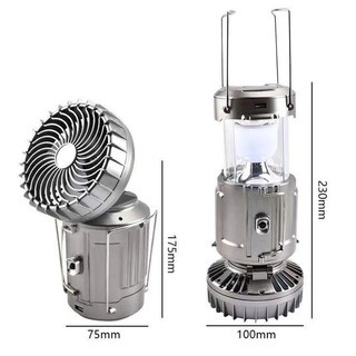 Đèn Bão Kiêm Quạt Năng Lượng Mặt Trời