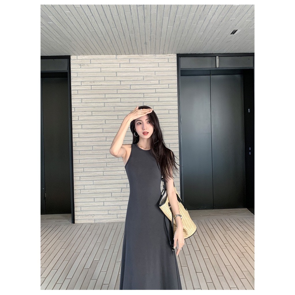 Váy nữ dáng dài không tay chất liệu thun cao cấp Jumito, đầm nữ maxi tôn dáng ôm body sexy quyến rũ D1662