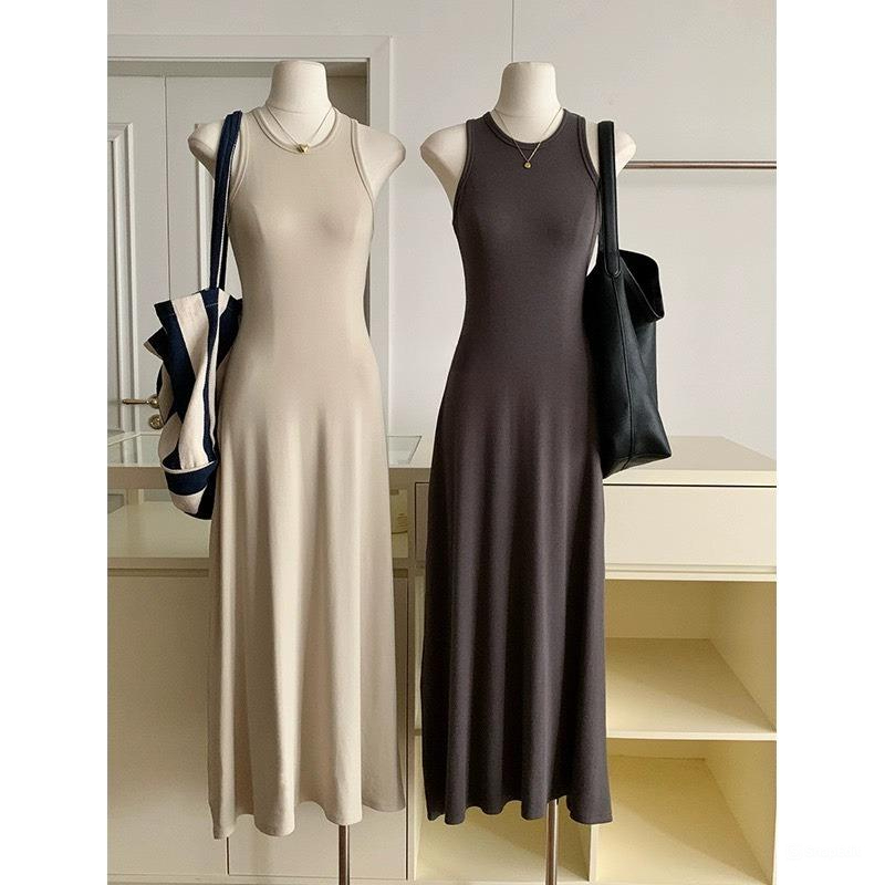 Váy nữ dáng dài không tay chất liệu thun cao cấp Jumito, đầm nữ maxi tôn dáng ôm body sexy quyến rũ D1662