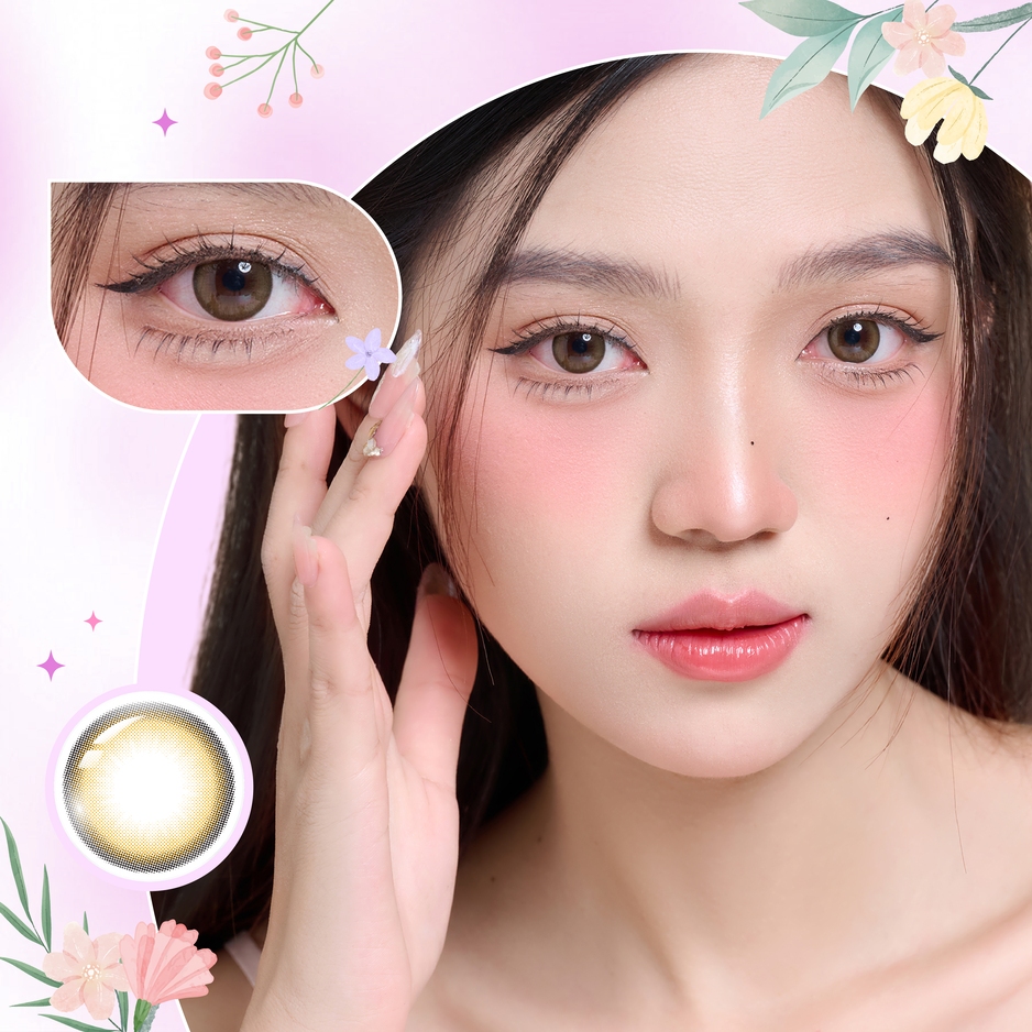 Ảnh Luxury lens DOLL EYES - Yeri milktea brown 2