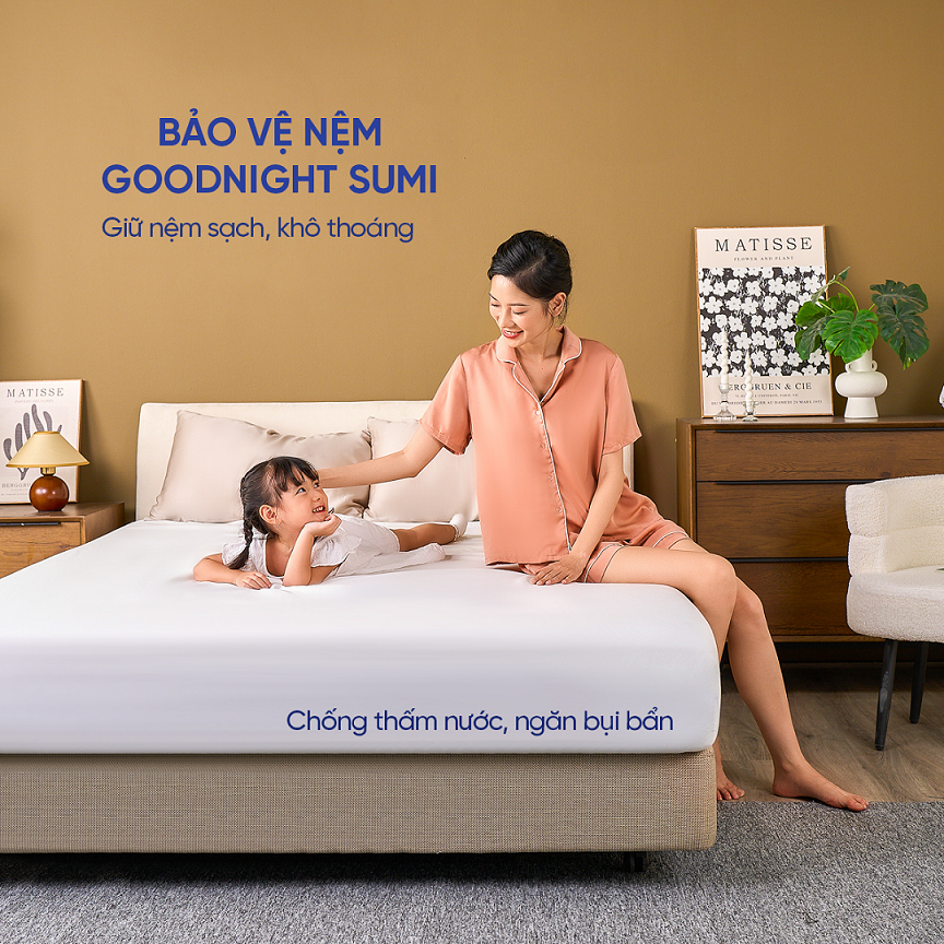 Ảnh Ga Chống Thấm Vua Nệm Goodnight Sumi, Ga Giường Chống Thấm Phủ TPU Kháng Nước, Tăng Tuổi Thọ Nệm Của Bạn 2