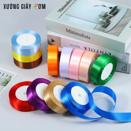 [Ruy băng lụa vải 2cm] Cuộn dài 20m dùng trang trí, gói quà, cột nơ, làm hoa - nhiều màu - siêu rẻ