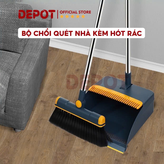 Chổi Quét Nhà Kèm Hót Rác Cao Cấp Thông Minh Xoay 180 Độ, Bộ Chổi Kèm ...