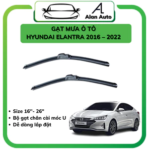 Gạt Mưa xe Huyndai Elantra 2016-2022, Gạt mưa Silicone theo xe. Bộ 2 cần gạt