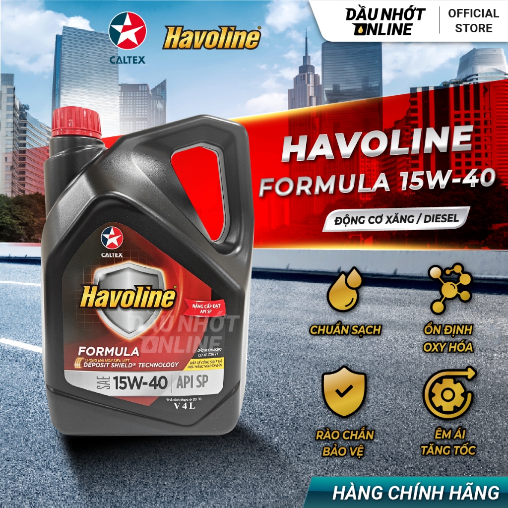 Caltex Havoline Formula 15W-40 - Dầu nhớt động cơ (Can 4L) | Shopee ...