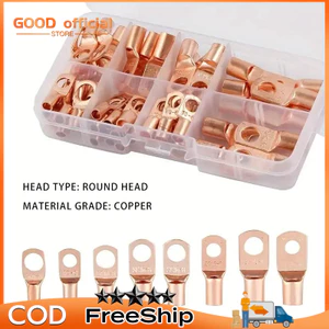 Đầu cos dây điện đồng đỏ nguyên chất 10A đến 100A | bấm dây điện nối bình ắc quy năng lượng mặt trời