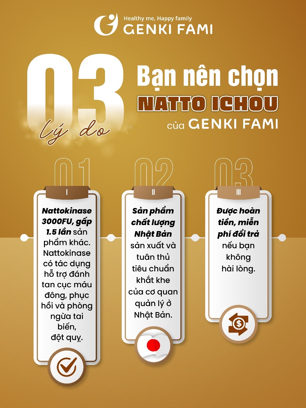 Ảnh Combo Viên Uống Bổ Não, Ngừa Đột Quỵ Tai Biến, Giúp Ngủ Ngon Nattokinase 3000FU Natto Ichou Genki Fami Nhật Bản 3